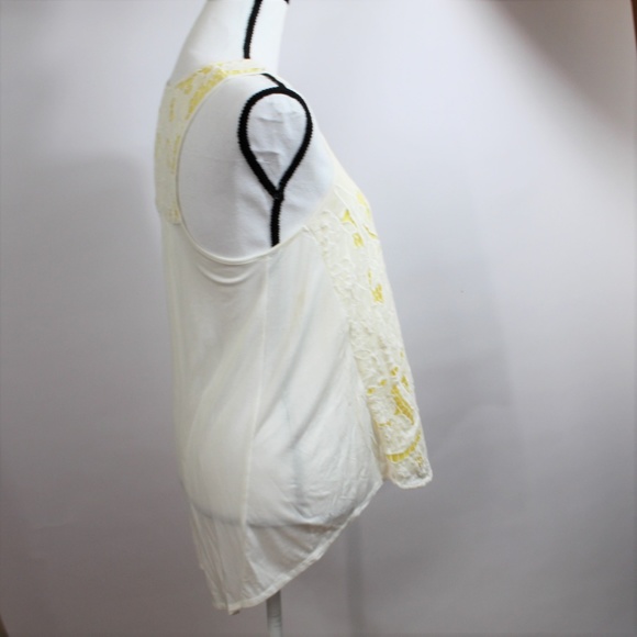 Anthropologie Akemi Filligree Yellow Lace Top S - Picture 3 of 8